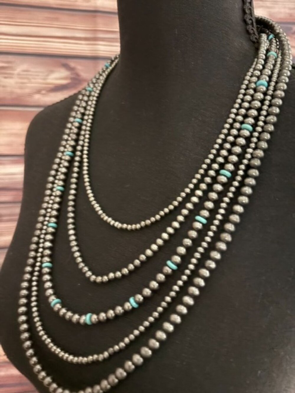 Tipi Western 5 Strand Faux Navajo Pearl Necklace NWT
